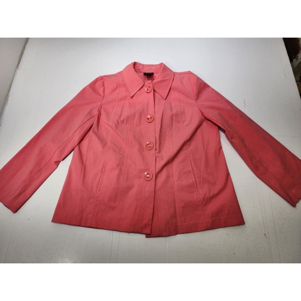 RQT Womens Jacket Casual Dress Blazer Large Buttons Salmon Pink Size Large